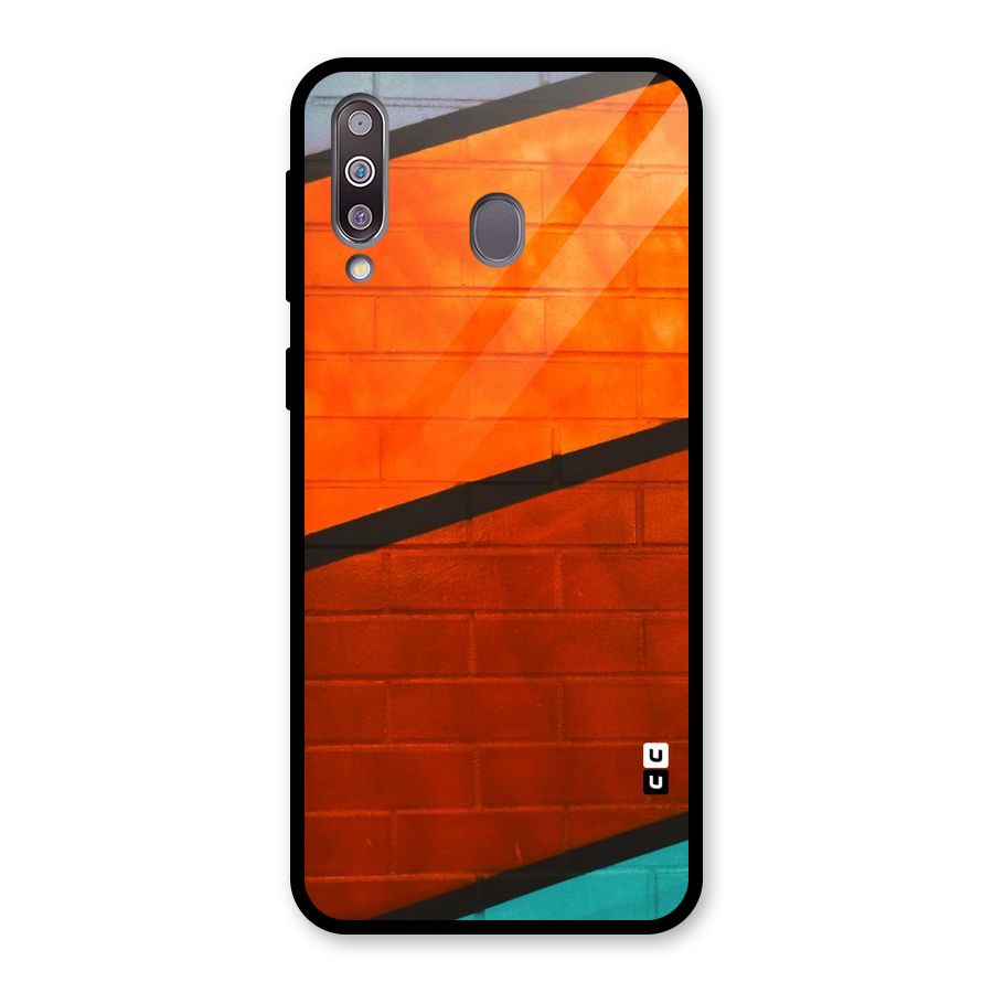 Wall Diagonal Stripes Glass Back Case for Galaxy M30