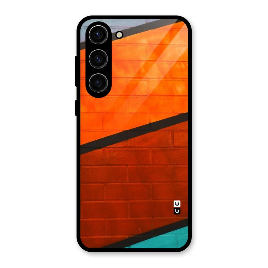 Wall Diagonal Stripes Glass Back Case for Galaxy S23 Plus
