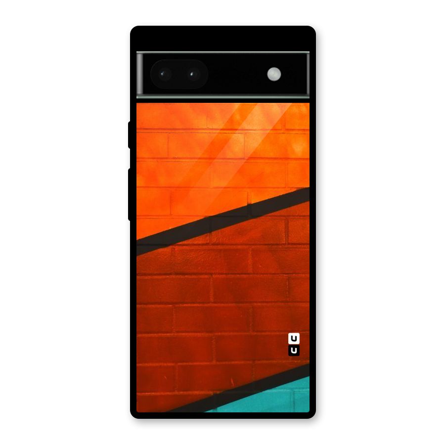 Wall Diagonal Stripes Glass Back Case for Google Pixel 6a