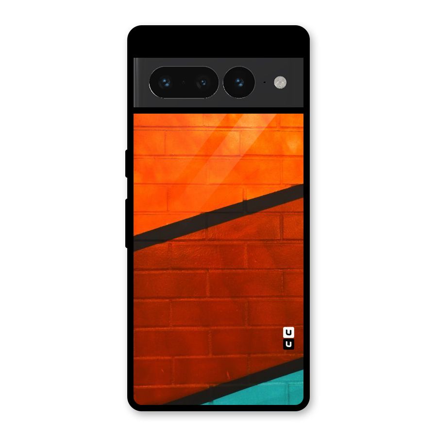 Wall Diagonal Stripes Glass Back Case for Google Pixel 7 Pro
