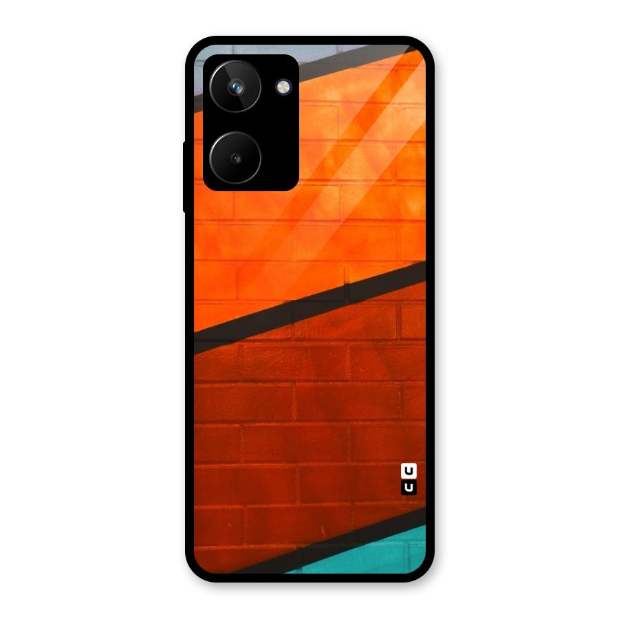 Wall Diagonal Stripes Glass Back Case for Realme 10