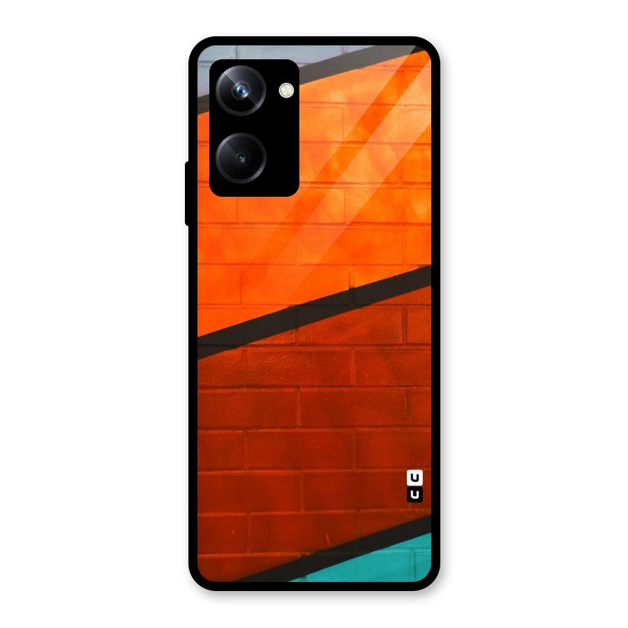 Wall Diagonal Stripes Glass Back Case for Realme 10 Pro