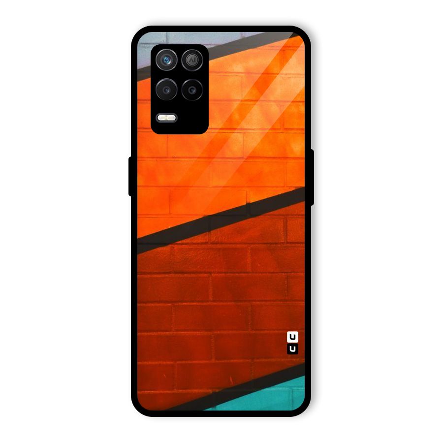 Wall Diagonal Stripes Glass Back Case for Realme 8 5G