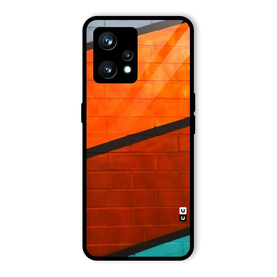 Wall Diagonal Stripes Glass Back Case for Realme 9 Pro Plus 5G