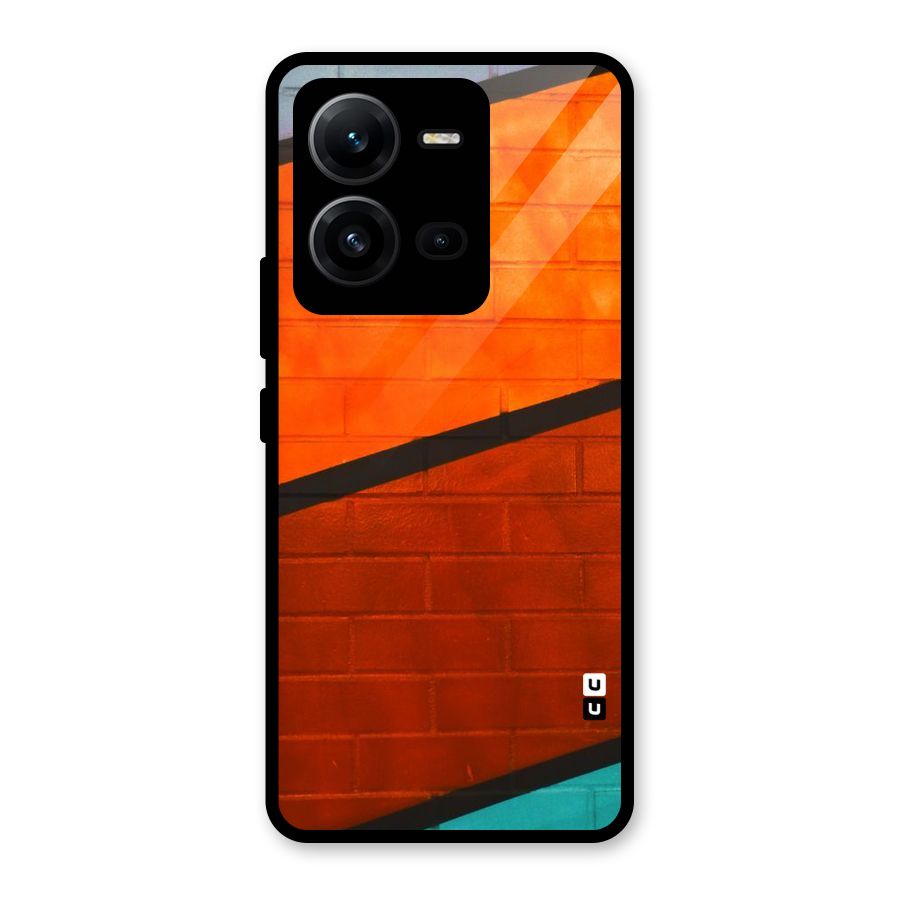 Wall Diagonal Stripes Glass Back Case for Vivo V25
