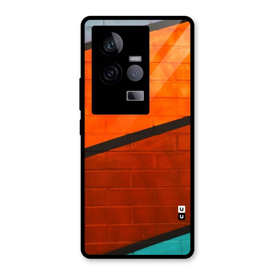 Wall Diagonal Stripes Glass Back Case for Vivo iQOO 11 5G