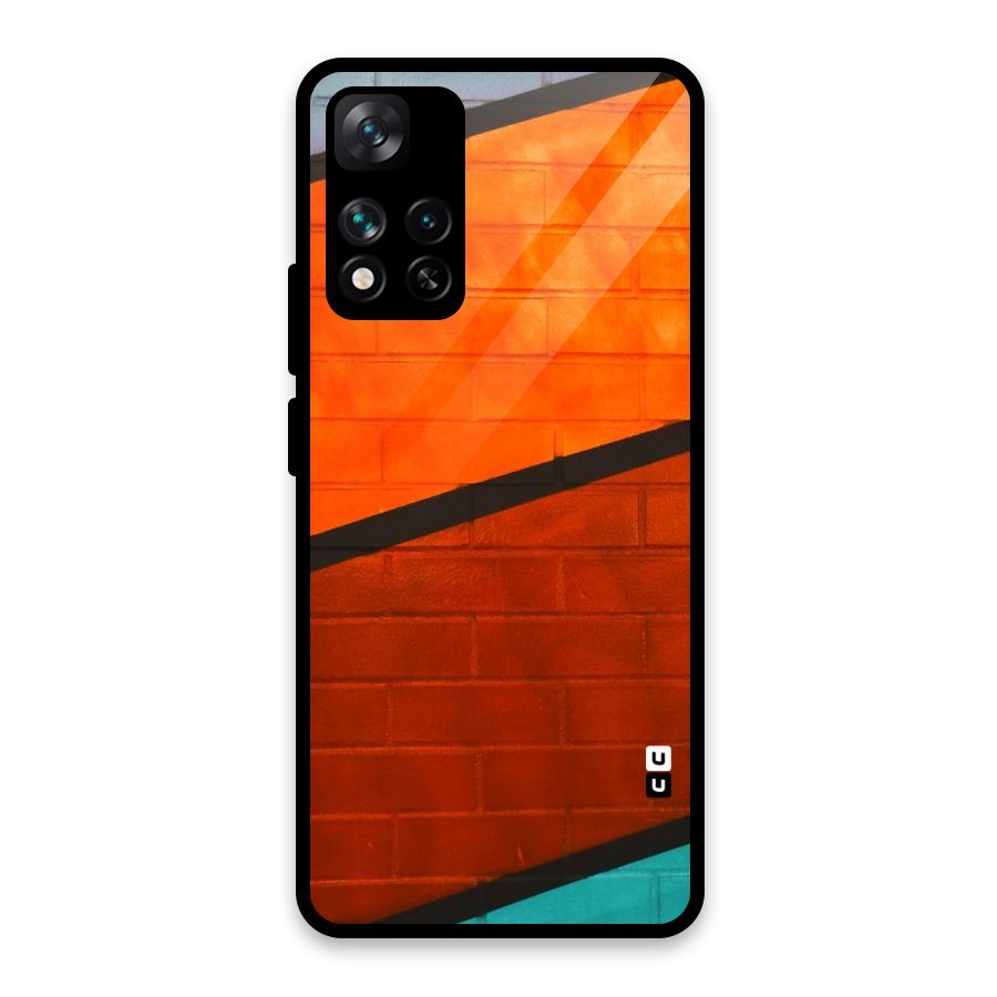 Wall Diagonal Stripes Glass Back Case for Xiaomi 11i HyperCharge 5G