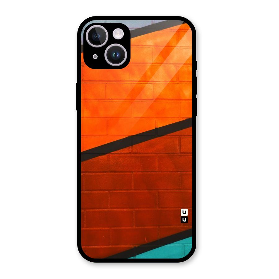 Wall Diagonal Stripes Glass Back Case for iPhone 14 Plus