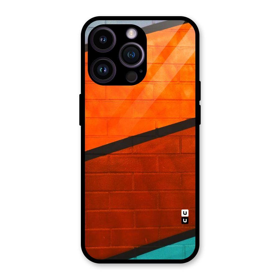 Wall Diagonal Stripes Glass Back Case for iPhone 14 Pro Max