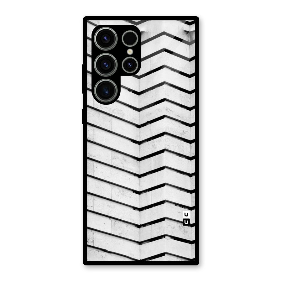 Wall Zig Zag Glass Back Case for Galaxy S23 Ultra