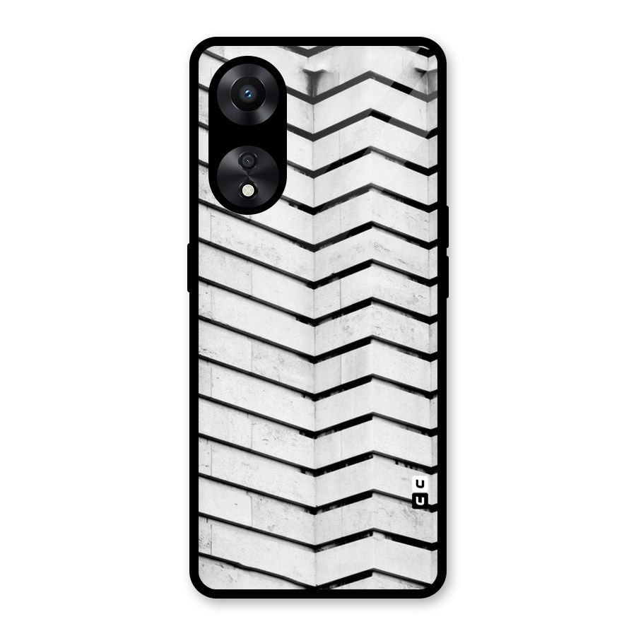 Wall Zig Zag Glass Back Case for Oppo A78