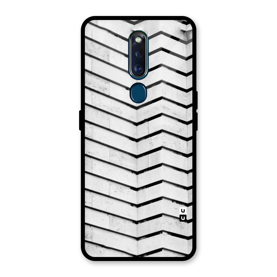 Wall Zig Zag Glass Back Case for Oppo F11 Pro