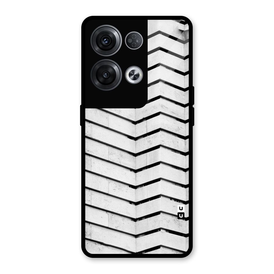 Wall Zig Zag Glass Back Case for Oppo Reno8 Pro 5G