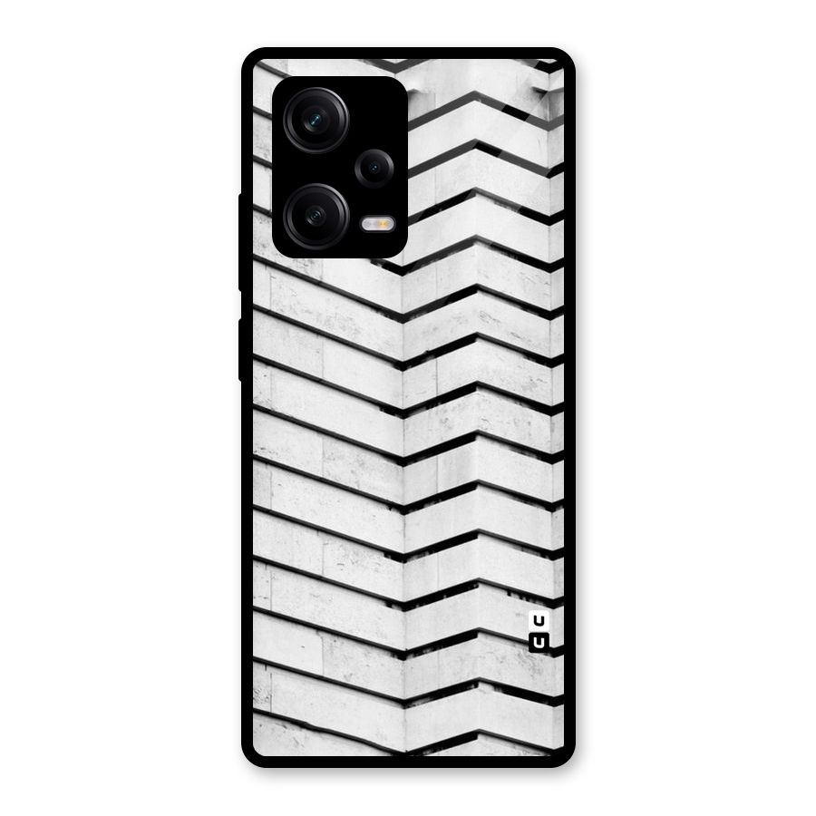 Wall Zig Zag Glass Back Case for Redmi Note 12 Pro