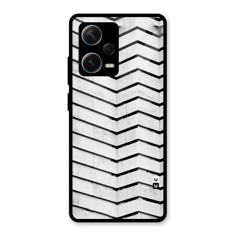 Wall Zig Zag Glass Back Case for Redmi Note 12 Pro Plus 5G