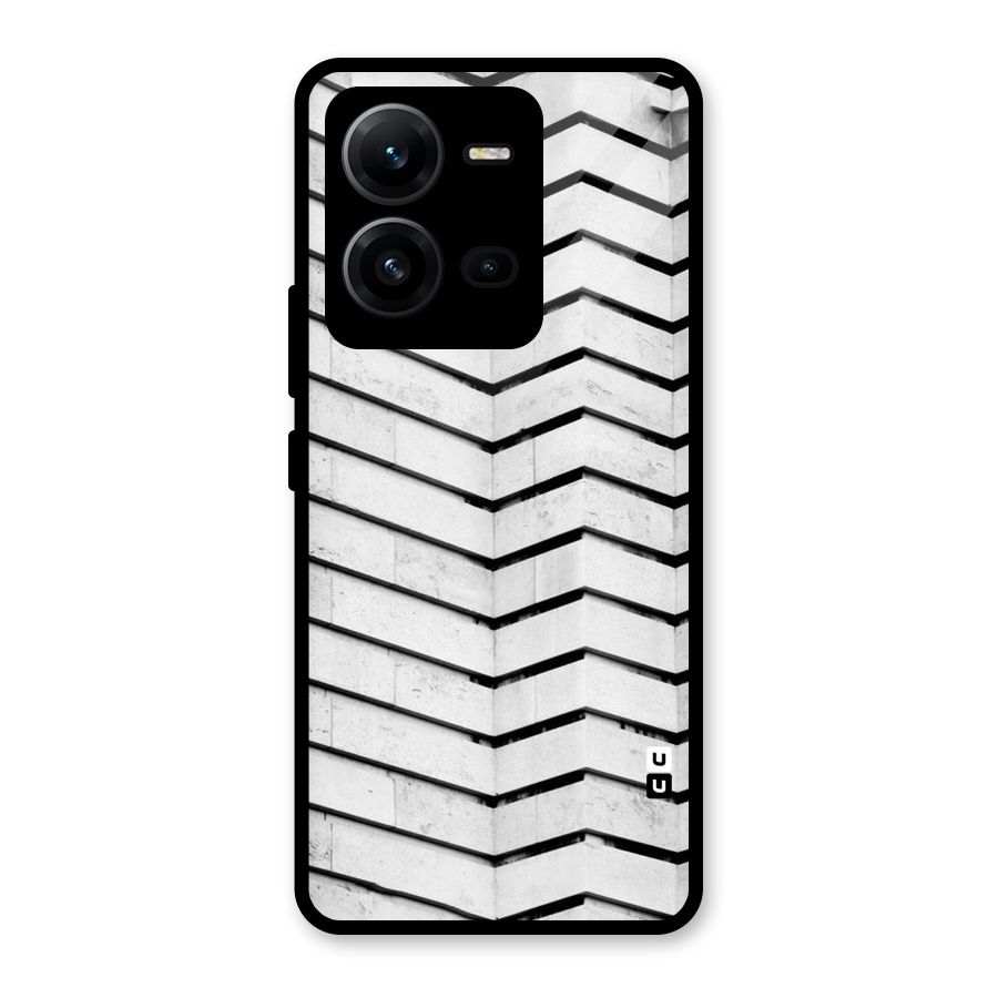Wall Zig Zag Glass Back Case for Vivo V25
