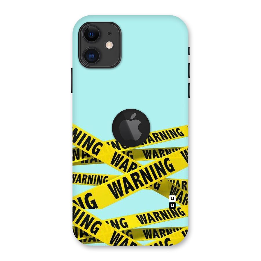 Warning Design Back Case for iPhone 11 Logo Cut