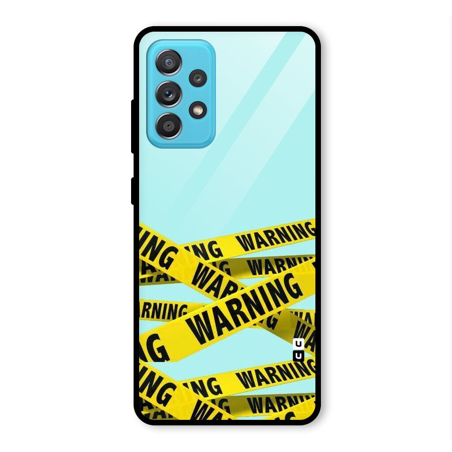 Warning Design Glass Back Case for Galaxy A52