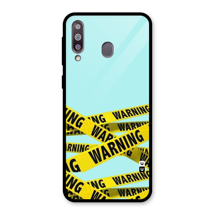 Warning Design Glass Back Case for Galaxy M30