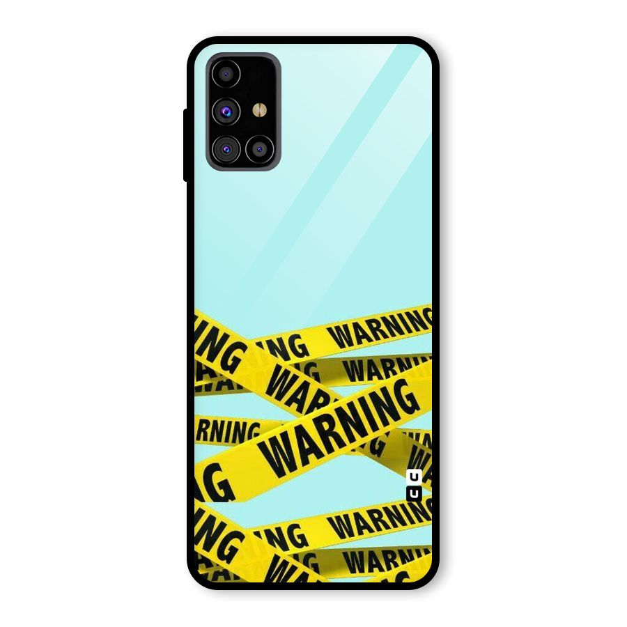 Warning Design Glass Back Case for Galaxy M31s