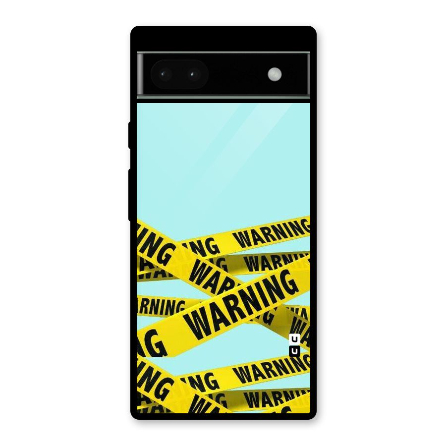 Warning Design Glass Back Case for Google Pixel 6a