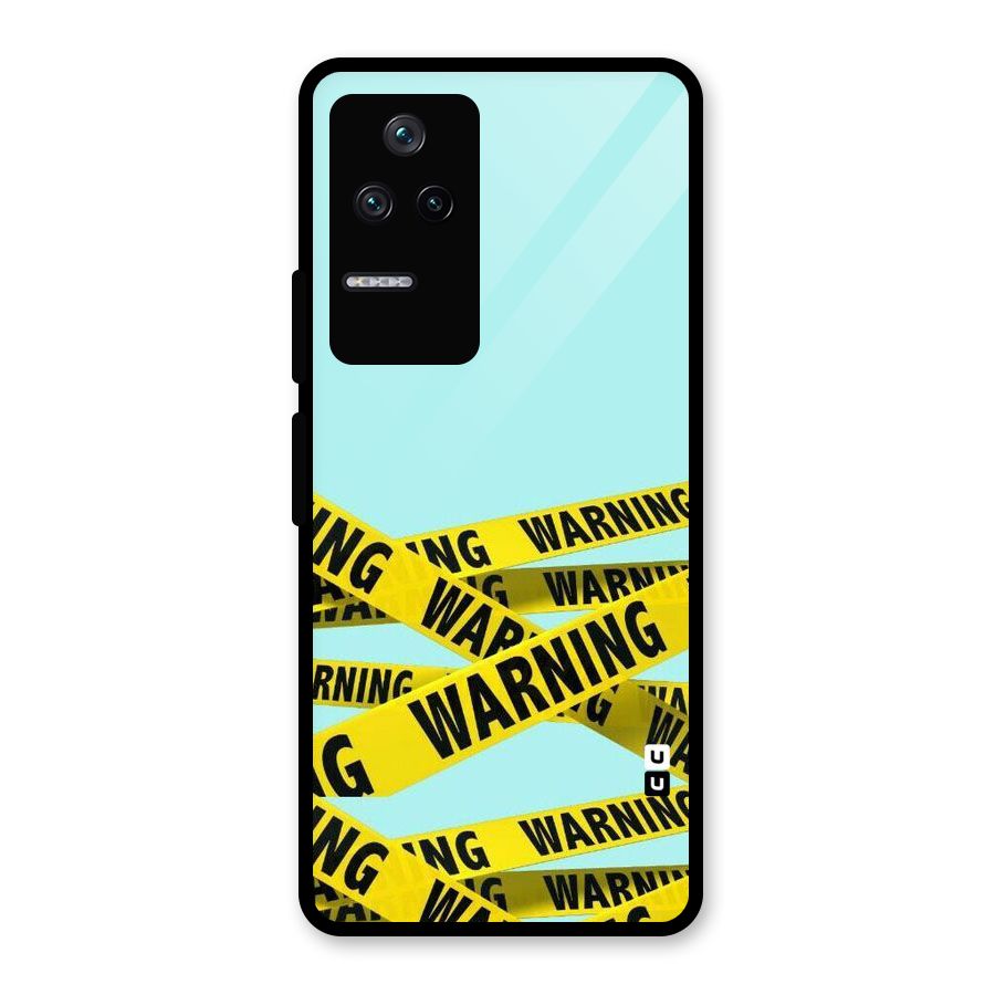 Warning Design Glass Back Case for Poco F4 5G