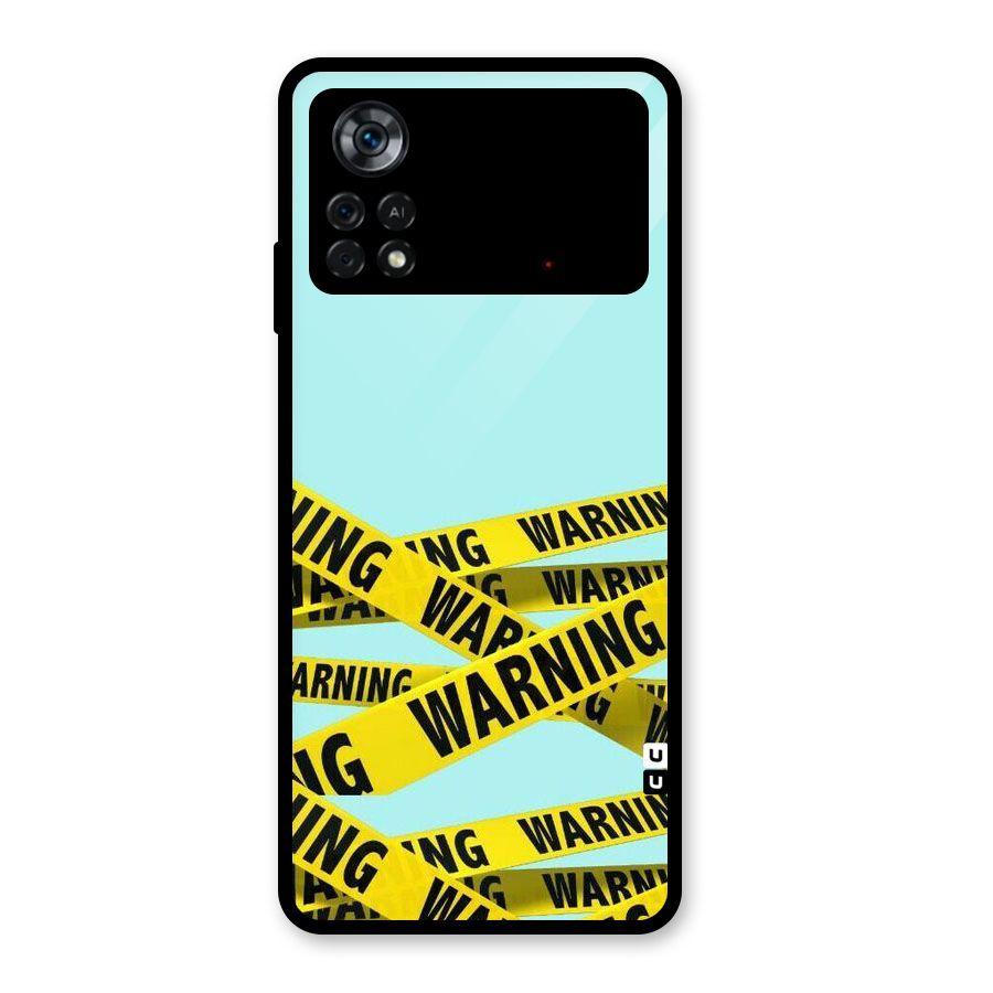 Warning Design Glass Back Case for Poco X4 Pro 5G