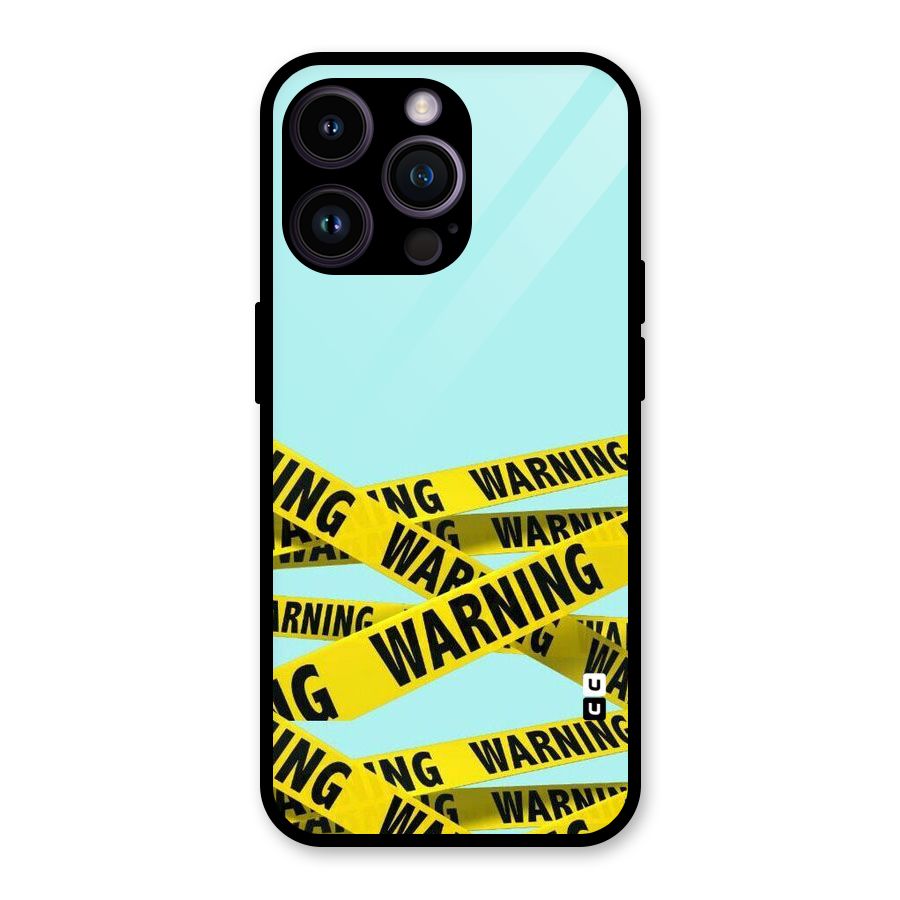 Warning Design Glass Back Case for iPhone 14 Pro Max