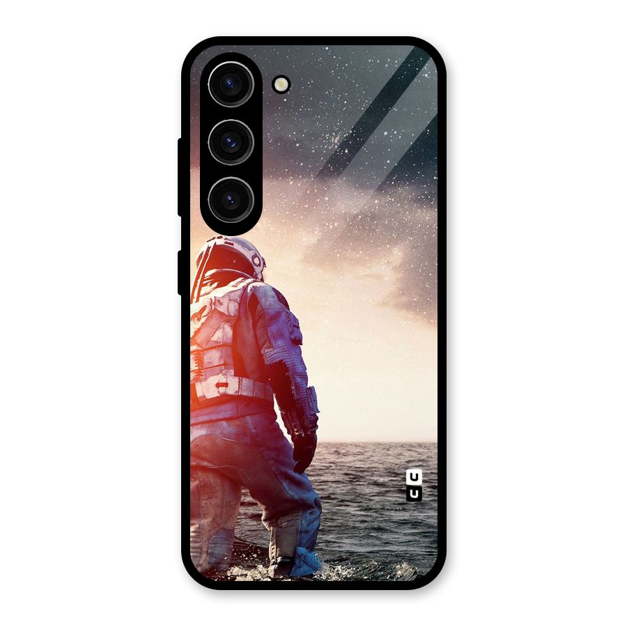 Water Astronaut Glass Back Case for Galaxy S23