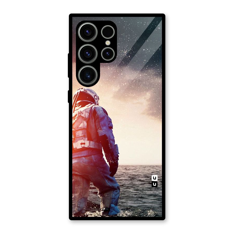 Water Astronaut Glass Back Case for Galaxy S23 Ultra