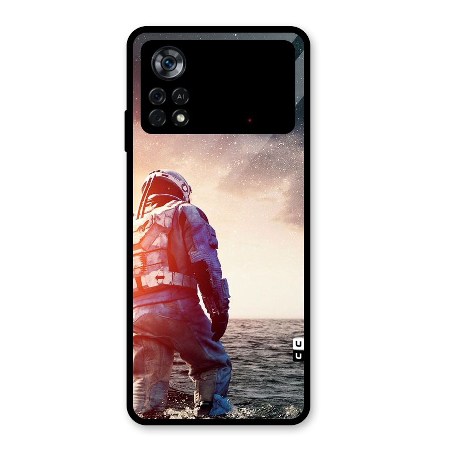 Water Astronaut Glass Back Case for Poco X4 Pro 5G