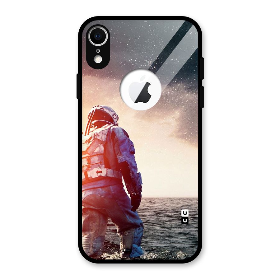 Water Astronaut Glass Back Case for iPhone XR Logo Cut