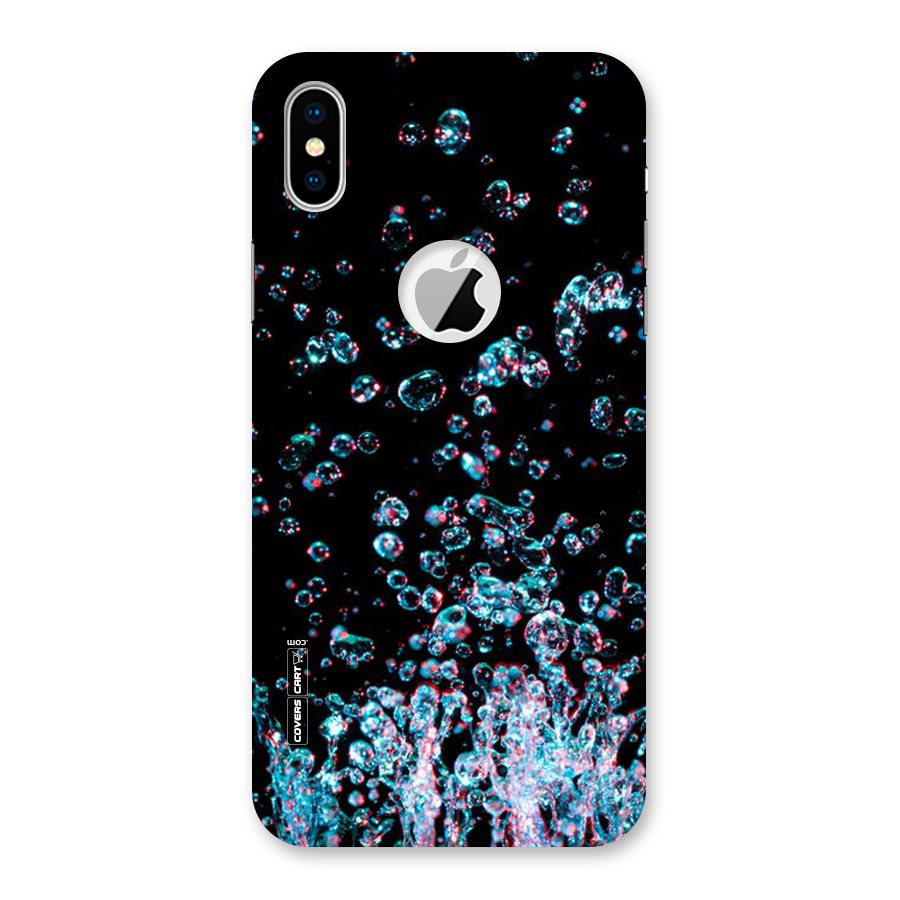 Water Droplets Back Case for iPhone X Logo Cut