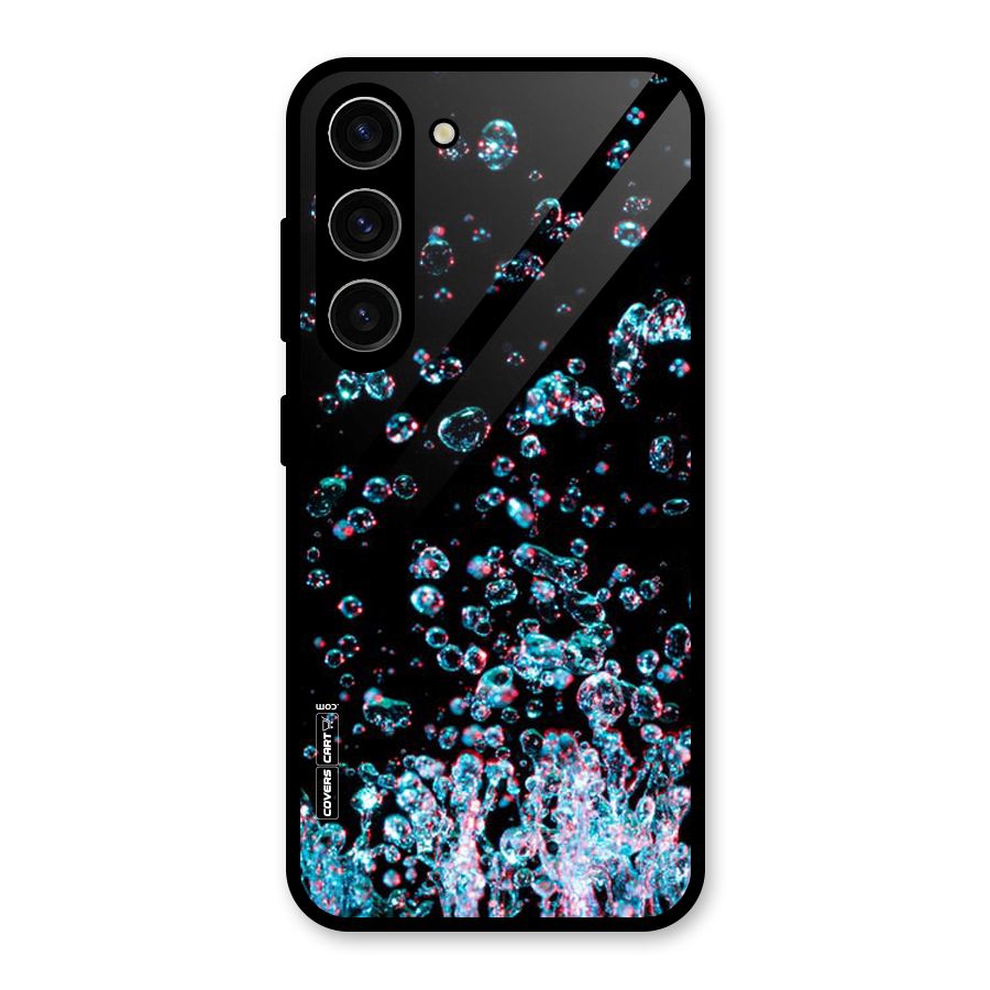 Water Droplets Glass Back Case for Galaxy S23