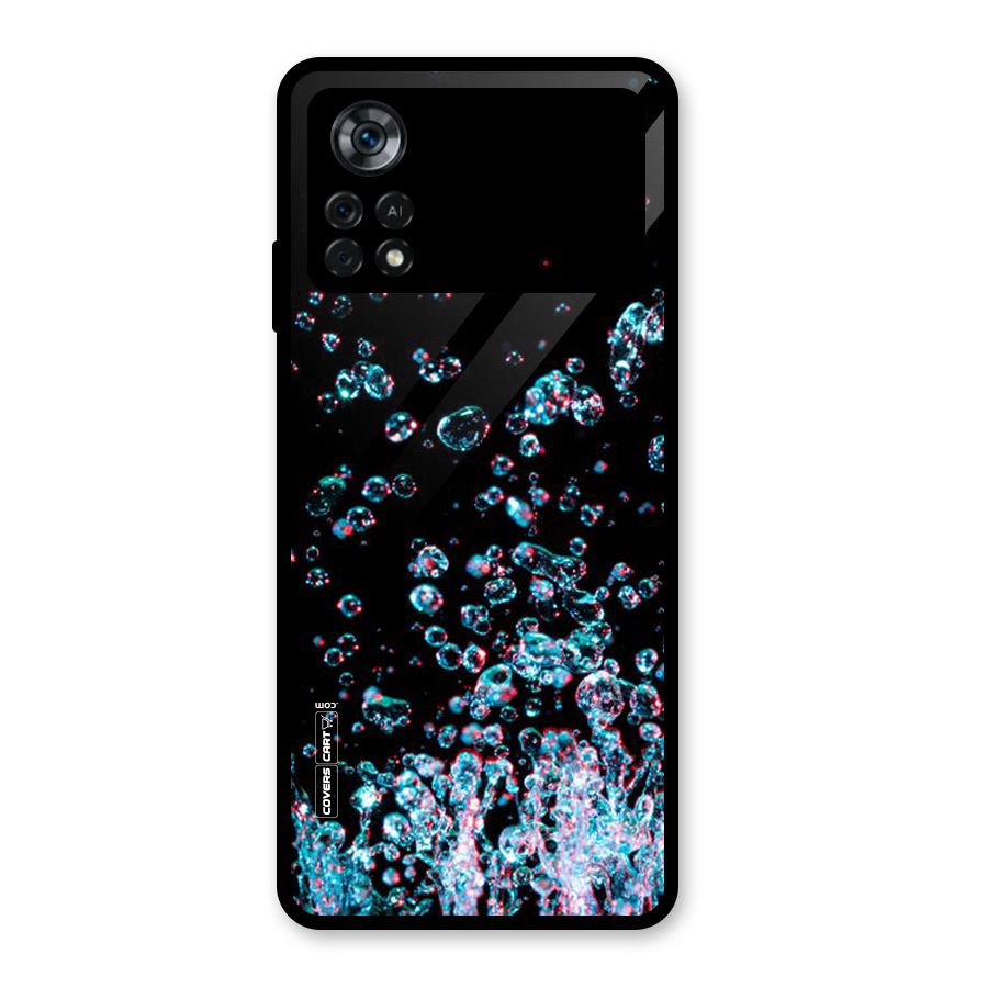 Water Droplets Glass Back Case for Poco X4 Pro 5G