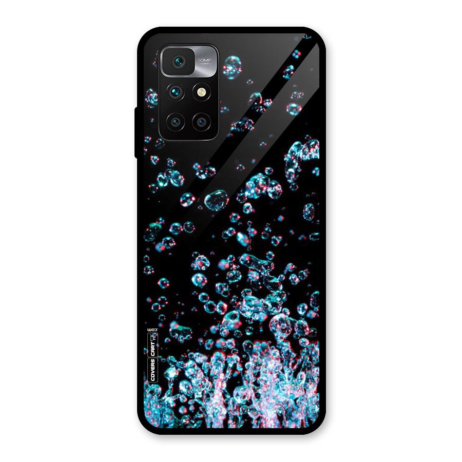 Water Droplets Glass Back Case for Redmi 10 Prime