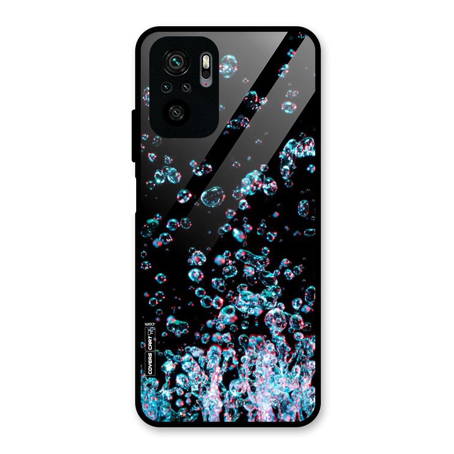 Water Droplets Glass Back Case for Redmi Note 10S
