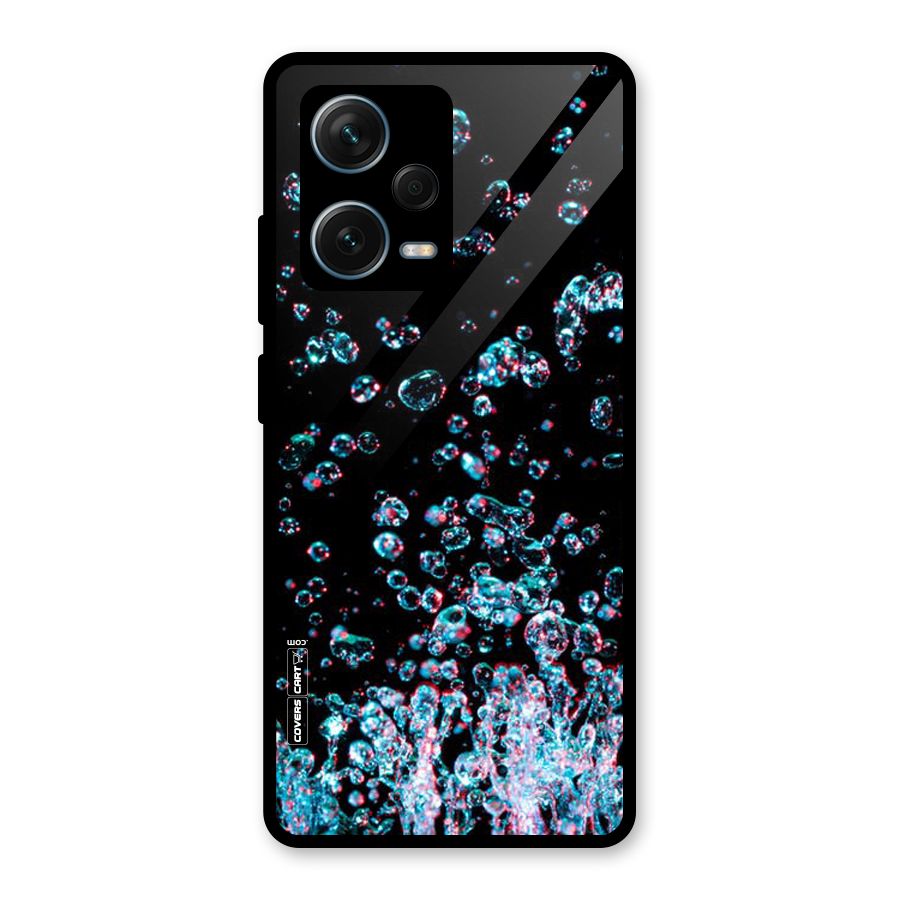 Water Droplets Glass Back Case for Redmi Note 12 Pro Plus 5G
