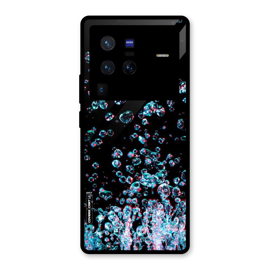 Water Droplets Glass Back Case for Vivo X80 Pro
