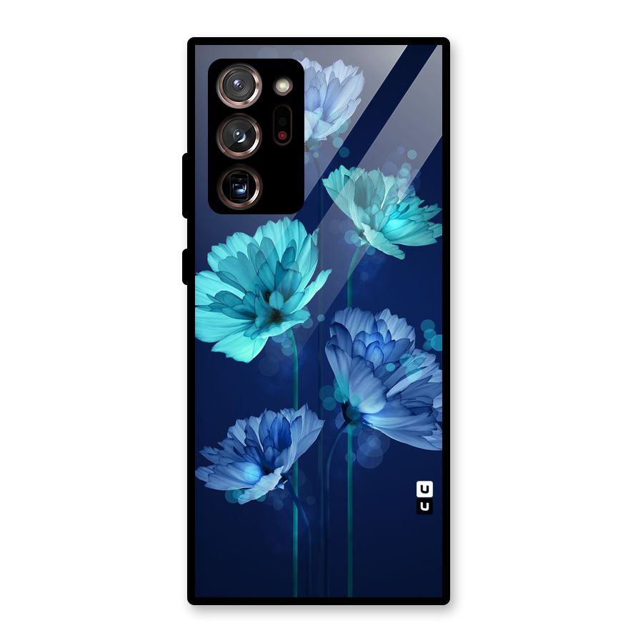 Water Flowers Glass Back Case for Galaxy Note 20 Ultra 5G