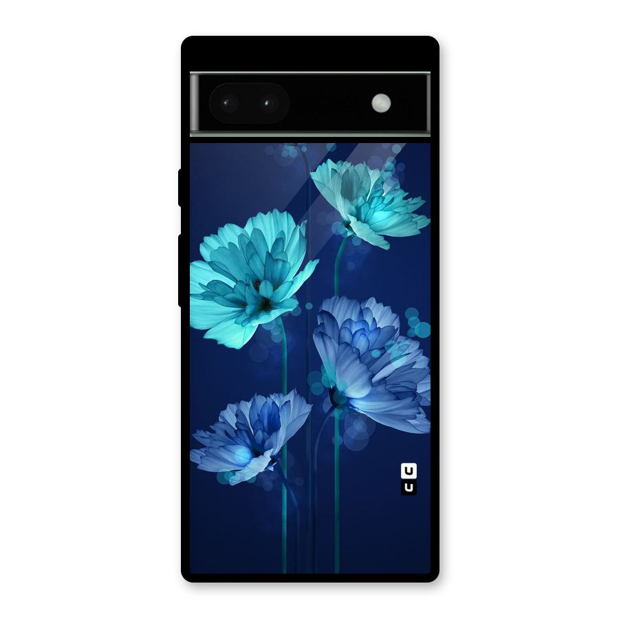Water Flowers Glass Back Case for Google Pixel 6a