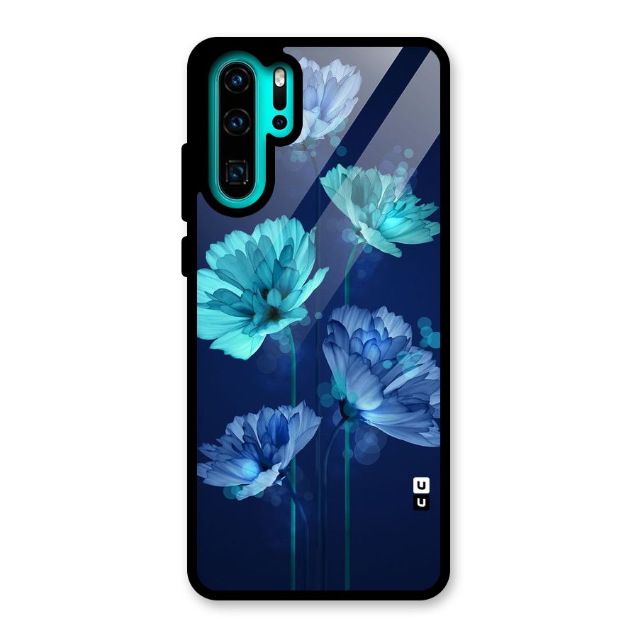 Water Flowers Glass Back Case for Huawei P30 Pro
