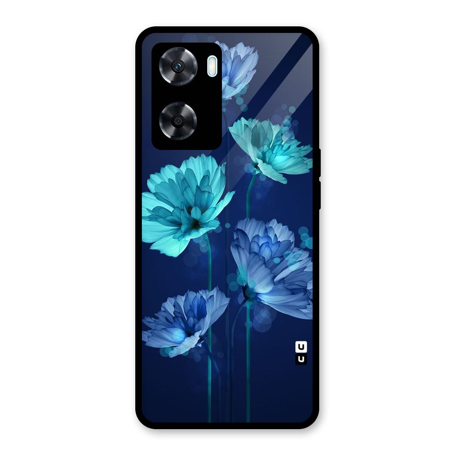 Water Flowers Glass Back Case for Oppo A77