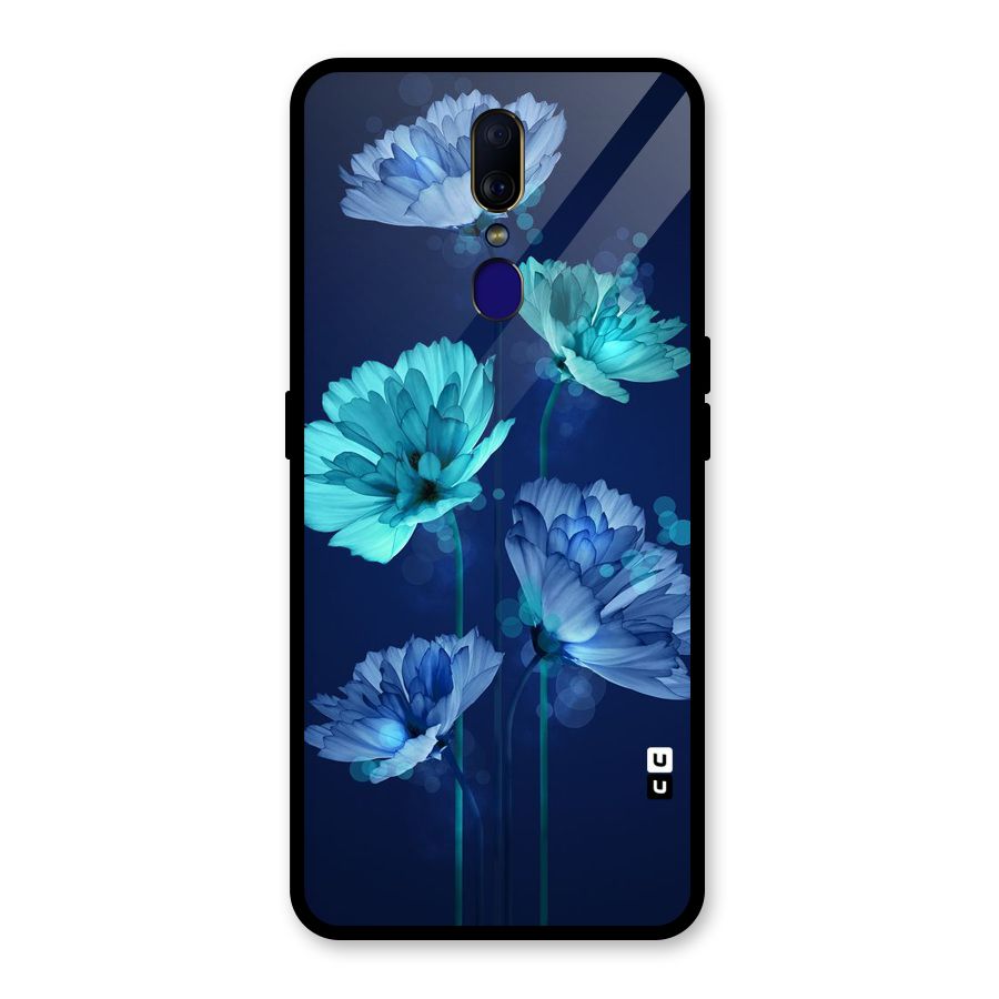 Water Flowers Glass Back Case for Oppo F11
