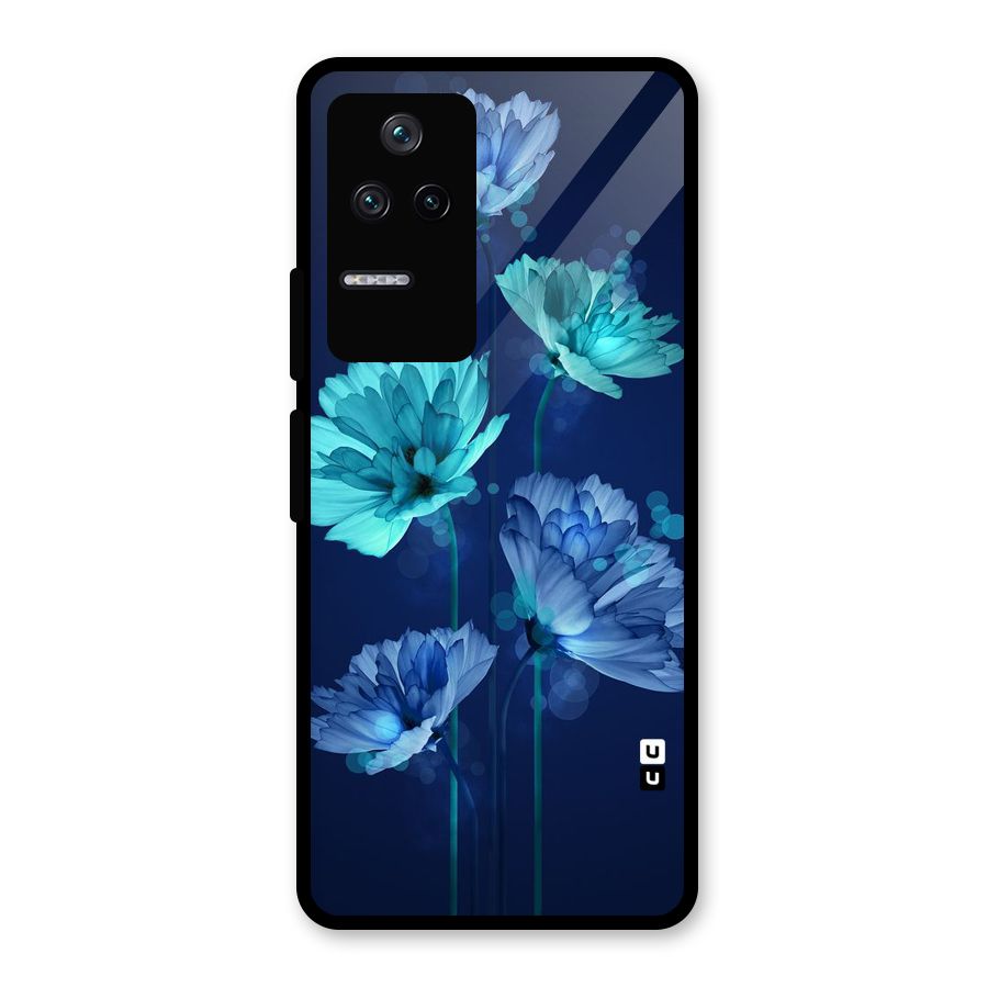 Water Flowers Glass Back Case for Poco F4 5G
