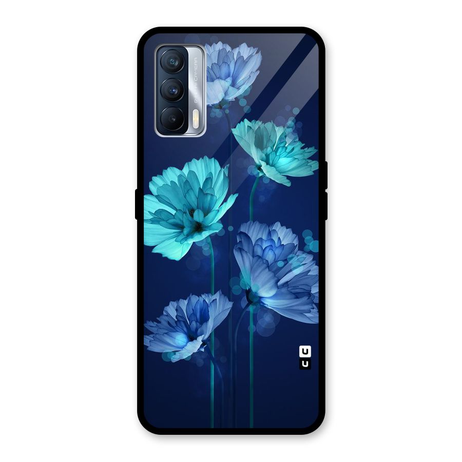 Water Flowers Glass Back Case for Realme X7