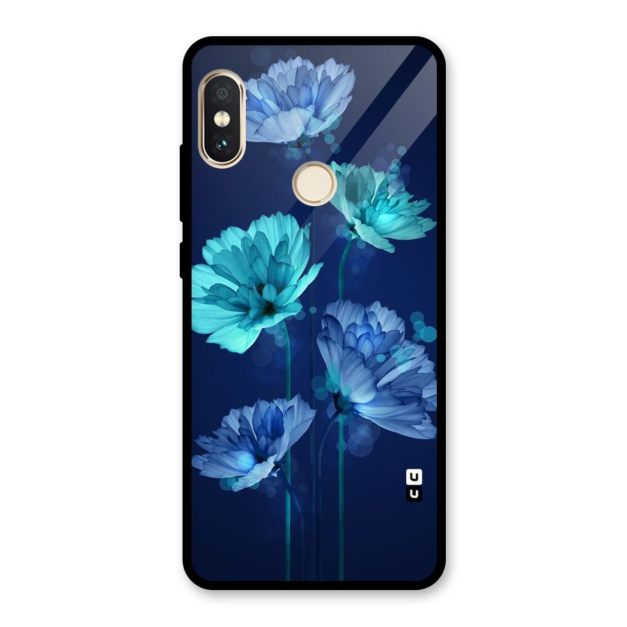 Water Flowers Glass Back Case for Redmi Note 5 Pro