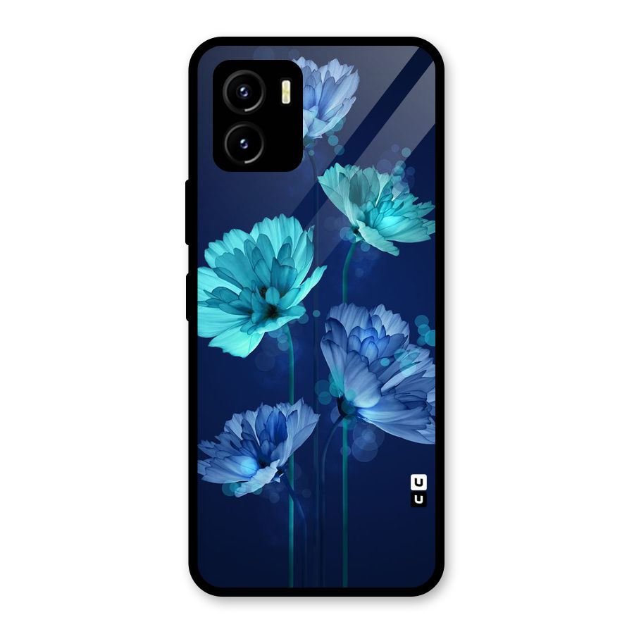 Water Flowers Glass Back Case for Vivo Y15s