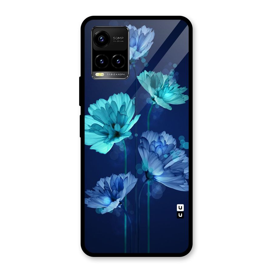 Water Flowers Glass Back Case for Vivo Y21A