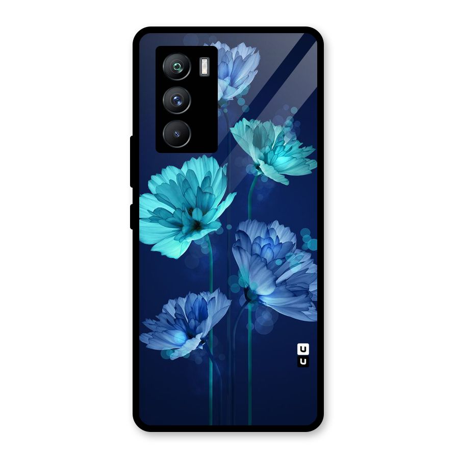 Water Flowers Glass Back Case for Vivo iQOO 9 SE